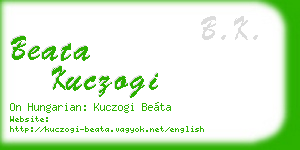 beata kuczogi business card